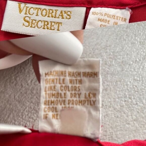 Victoria’s Secret Vintage Gold Label Red Satin Embroidered Top - Picture 8 of 8